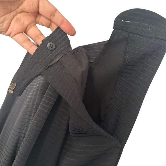 MM. Lafleur The Howland Mini Stripe Pleated Black Trouser Pants Pockets Size 6 - Picture 11 of 13